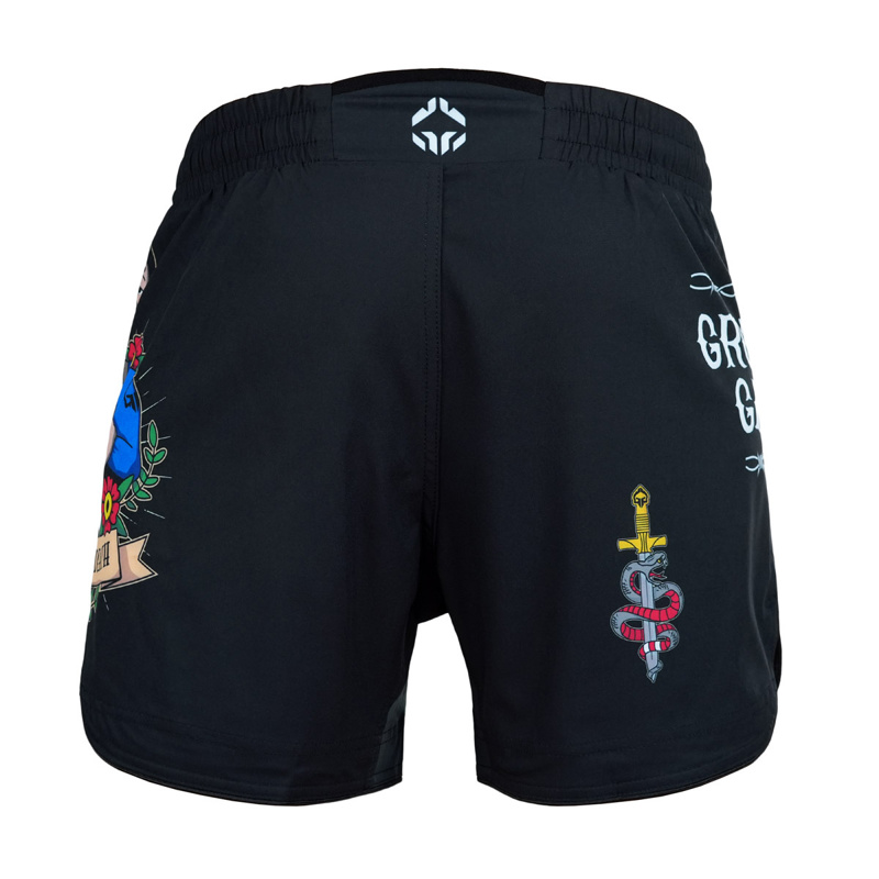 GROUNDGAME OLD SCHOOL light FIGHTSHORTS - BLACK